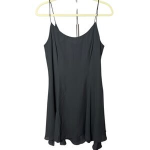 Late Edition Black Chiffon Slip Cocktail Dress Made in USA - 12